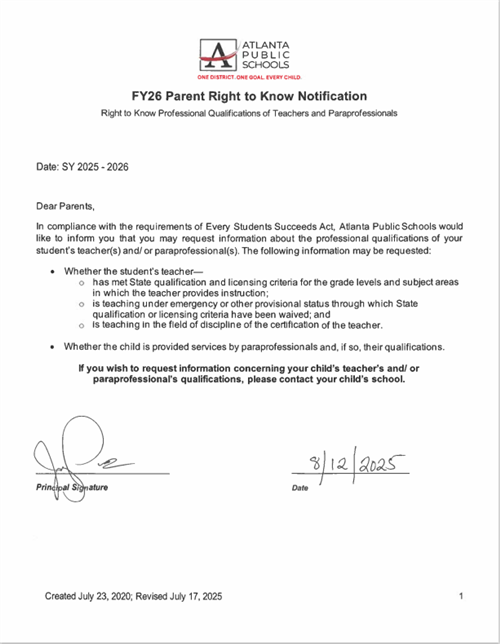 Right to Know Letter 25-26